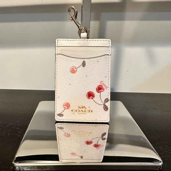 Coach White and Pink Cherry Card Holder NWOT - Picture 2 of 6